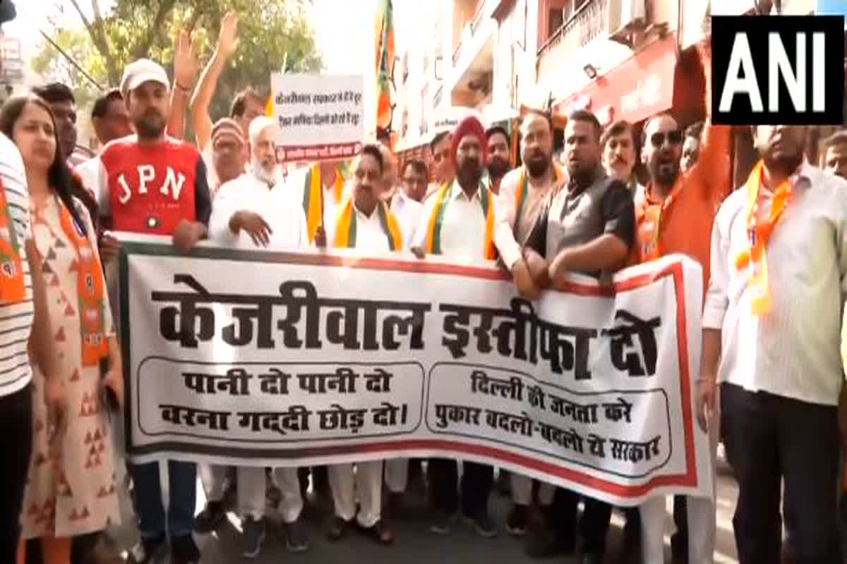 Delhi Water Crisis: जल संकट के खिलाफ BJP सांसद ने कार्यकर्ताओं समेत निकाला विरोध मार्च, लगाए ‘केजरीवाल पानी दो के नारे’