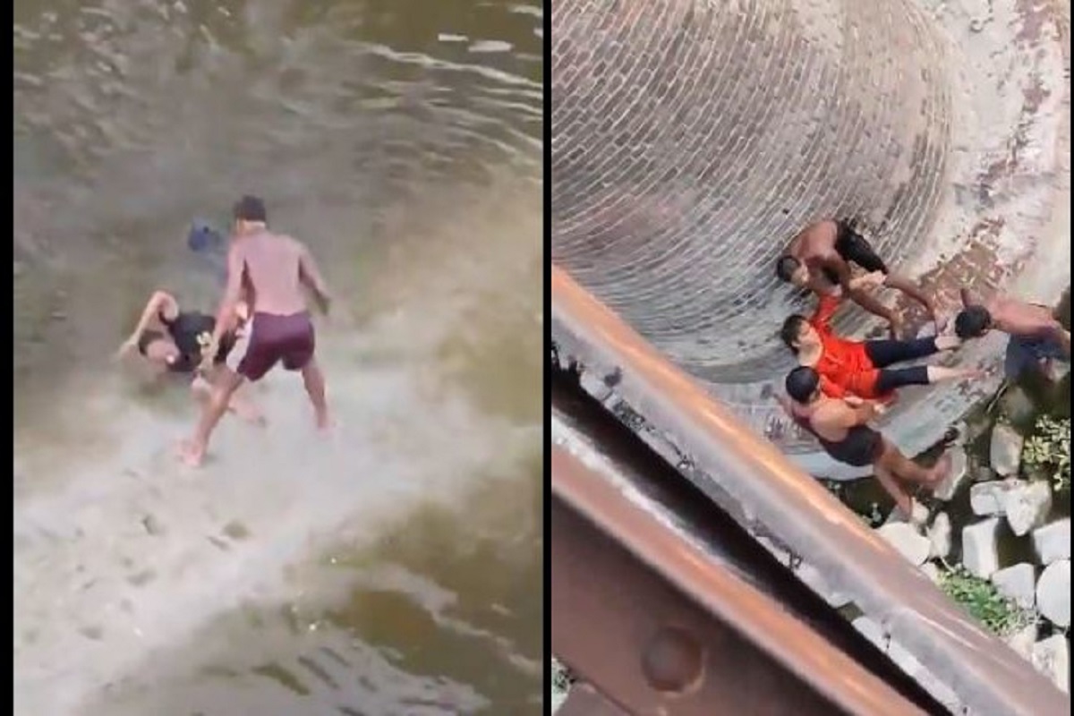प्रेमी जोड़े ने नदी में लगाई छलांग, पहले मछुआरे ने बचाई जान फिर थप्पड़ों से पीटा…वीडियो वायरल