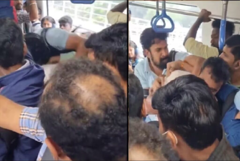 Fight Video in Bangalore Metro