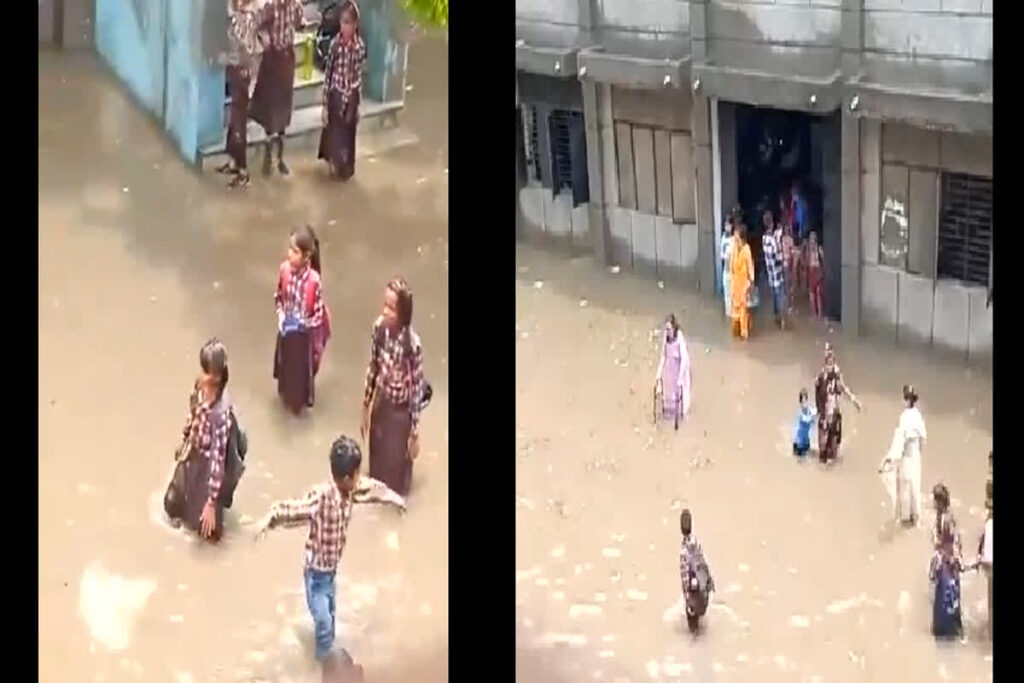 Flood water filled in schools