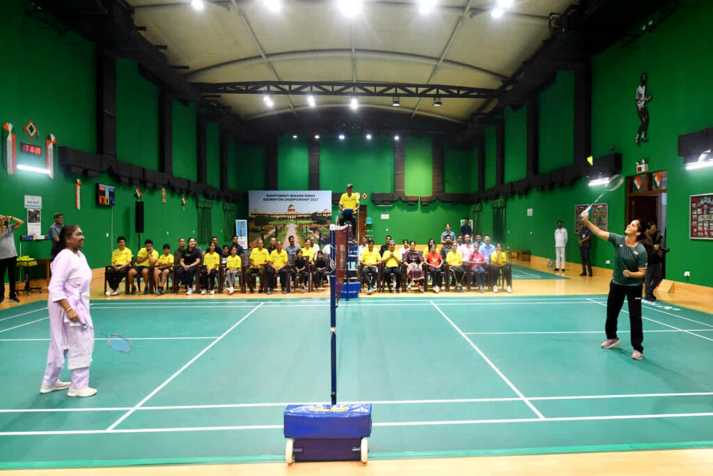 President Draupadi Murmu Played Badminton