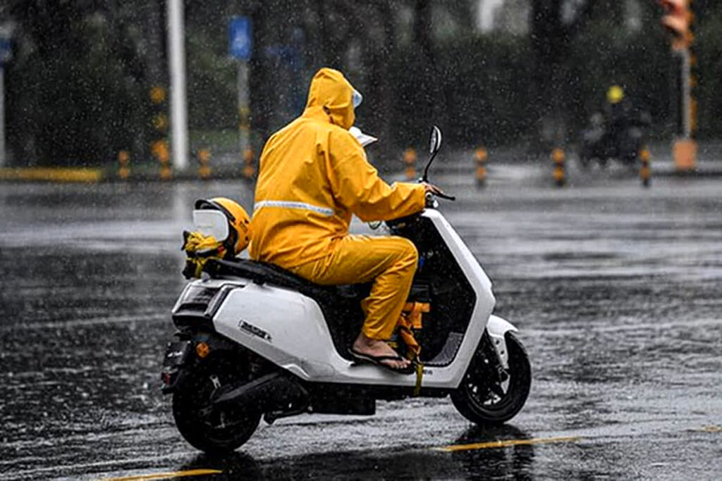 Electric Scooter in Rain