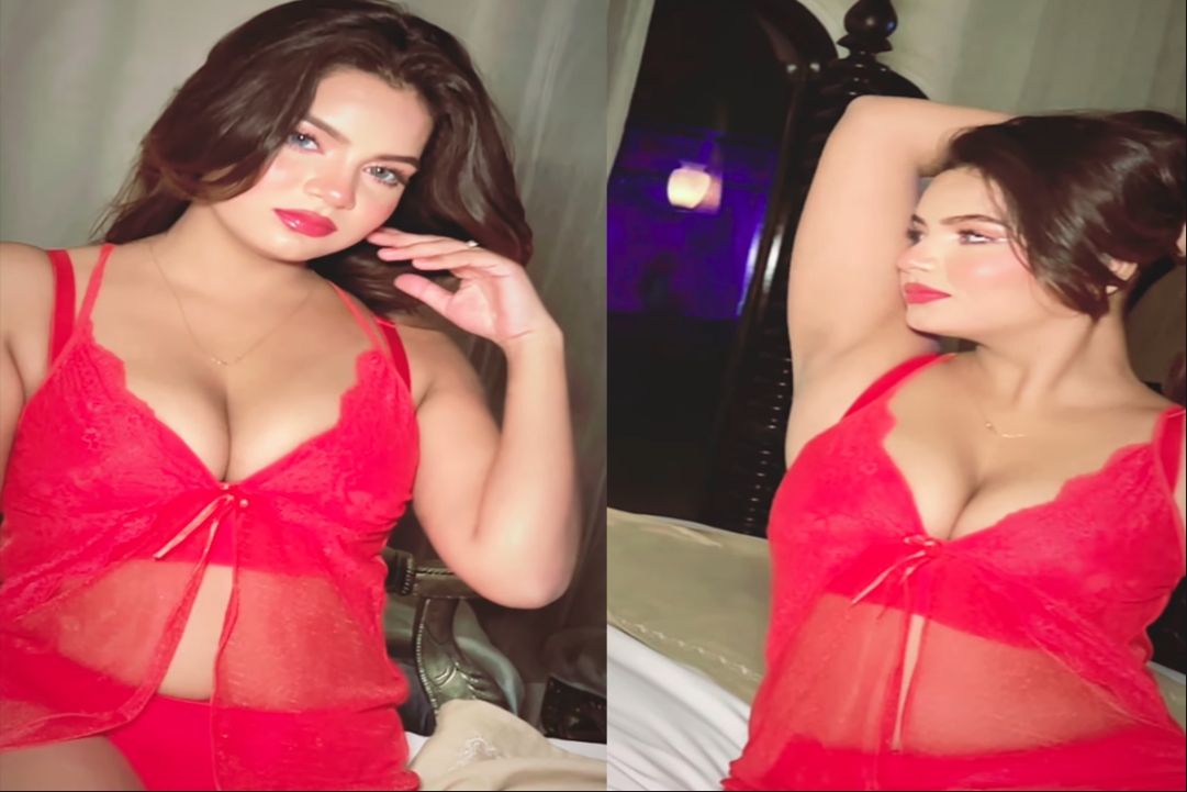 Bhabhi Sexy Video Full HD : लाल नाइटी में भाभी ने उड़ाए सभी के होश, बिस्तर पर लेटकर बिखेरा हुस्न का जादू, आप भी देखें ये सेक्सी वीडियो