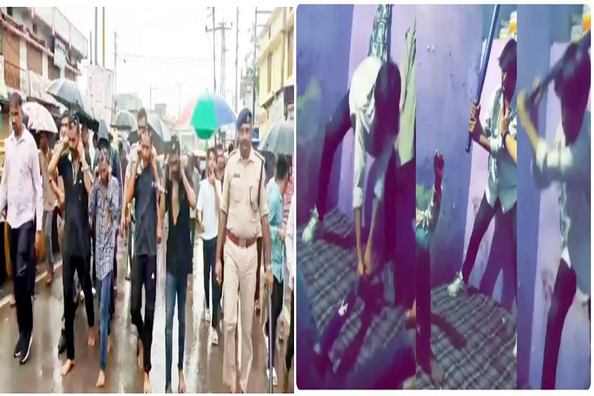 गरीब युवक की बेसबॉल के बल्ले से की थी पिटाई, राजधानी में डॉन बन रहे चार आरोपियों को पुलिस ने कान पकड़कर घुमाया