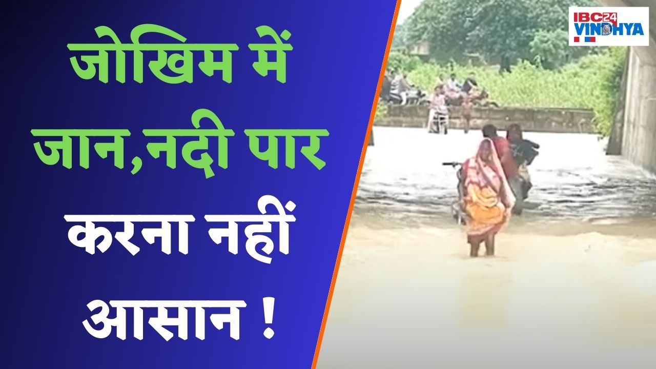 Anuppur: झमाझम बारिश से नदी नाले उफान पर, जान जोखिम में डालकर सड़क पार कर रहे लोग