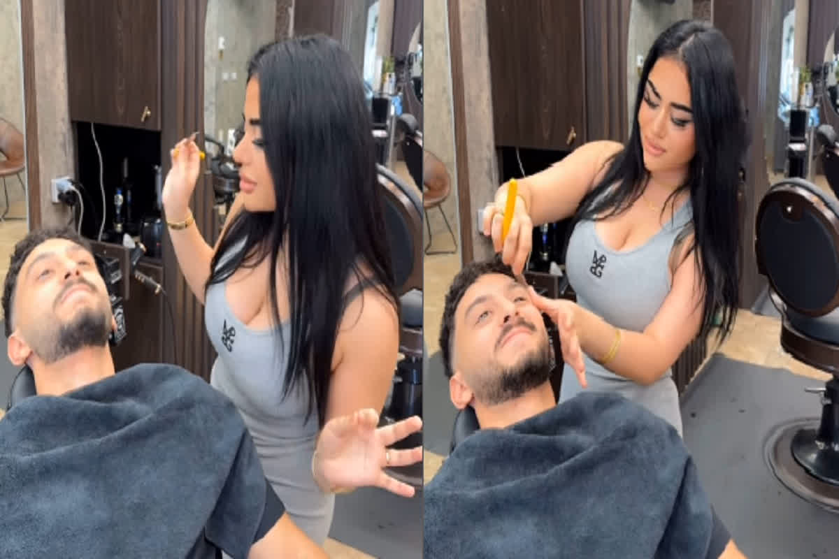 Hot Girl Viral Video: यहां कमसीन हसीनाएं फेरती है बालों पर हाथ, अलग अंदाज में संवारती है केश, सैलून में उमड़ती हैं मर्दों की भीड़