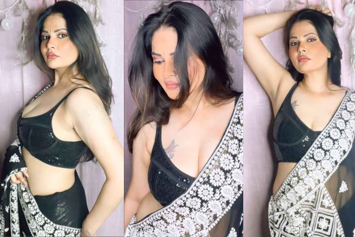 Abha Paul in Black Bra and Saree: ब्लैक साड़ी में ब्लैक ब्रा के कॉम्बिनेशन ने बढ़ाई फैंस की दिल की धड़कने , एक बार देख ले तो तस्वीरों से नहीं हटेगी नजर