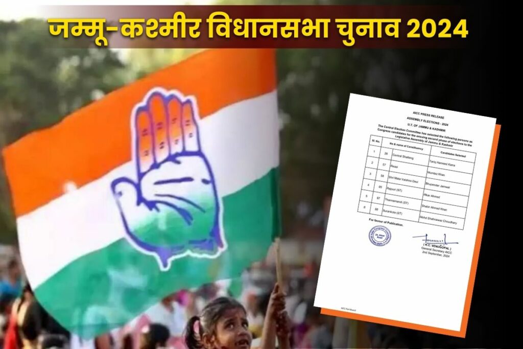 Congress Candidate List for Jammu Kashmir Vidhan Sabha Election