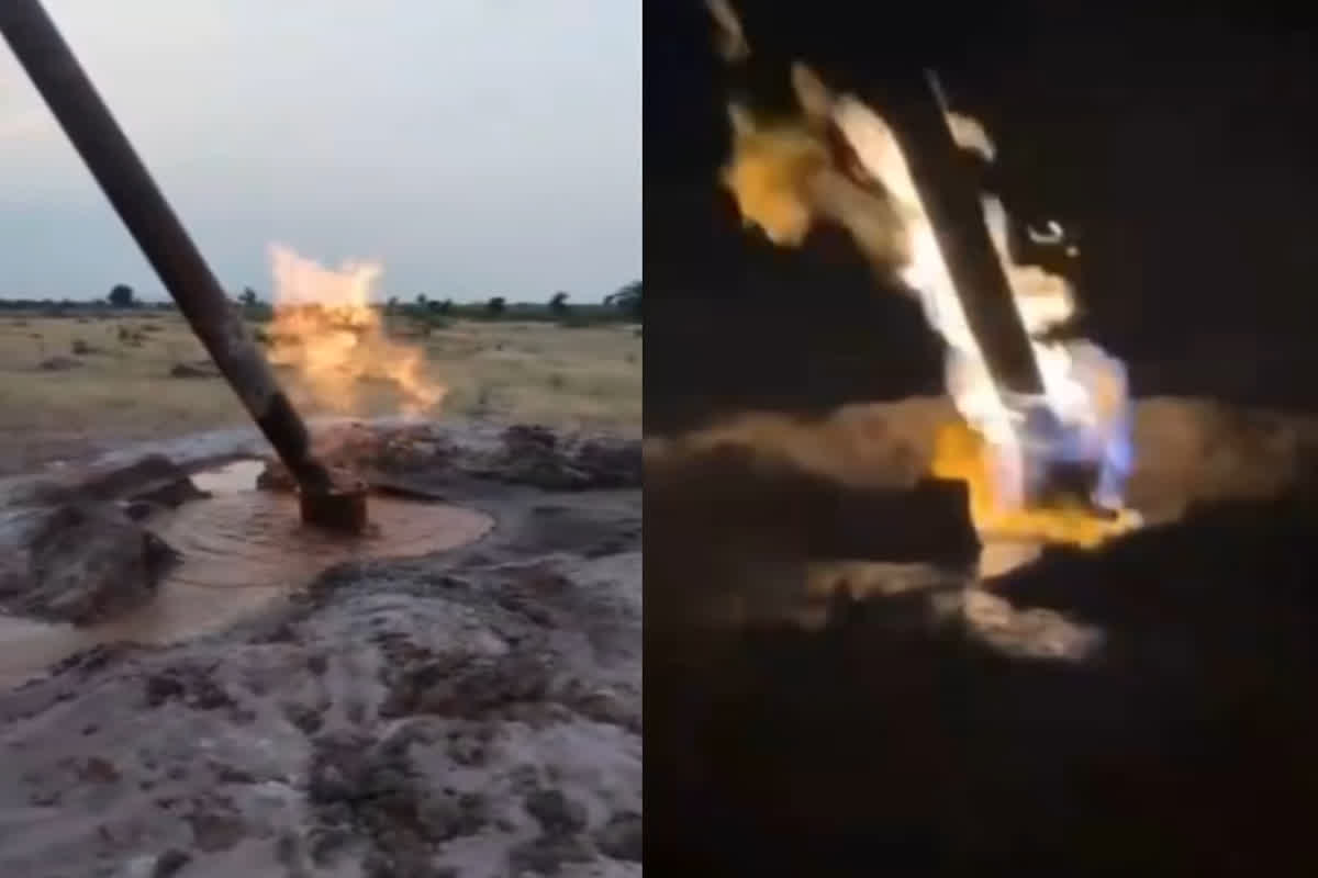 Pani Se Nikli Aag: बोर खनन के दौरान पानी के साथ निकली ज्वलनशील गैस, धधकने लगी आग, मचा हड़कंप, देखें वीडियो