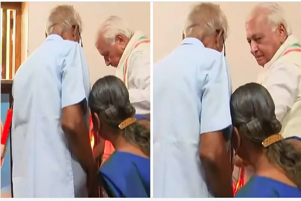 दुर्घटना से बाल-बाल बचे राज्यपाल आरिफ मोहम्मद खान! दीप प्रज्वलित करते समय कपड़े में लगी आग