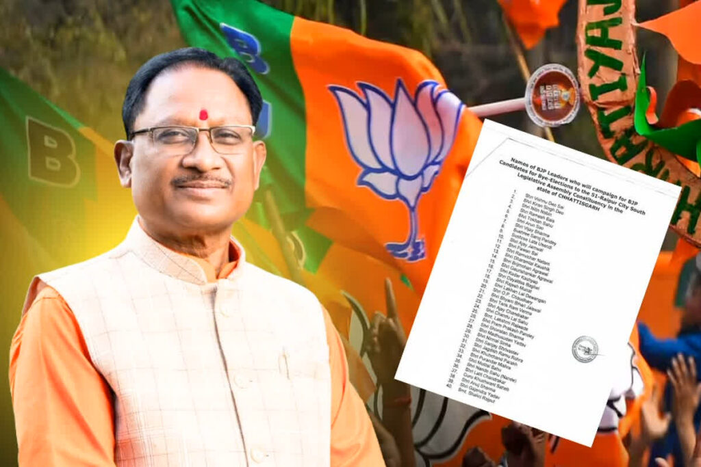 CG BJP Star Pracharak List for Raipur South Vidhansabha seat