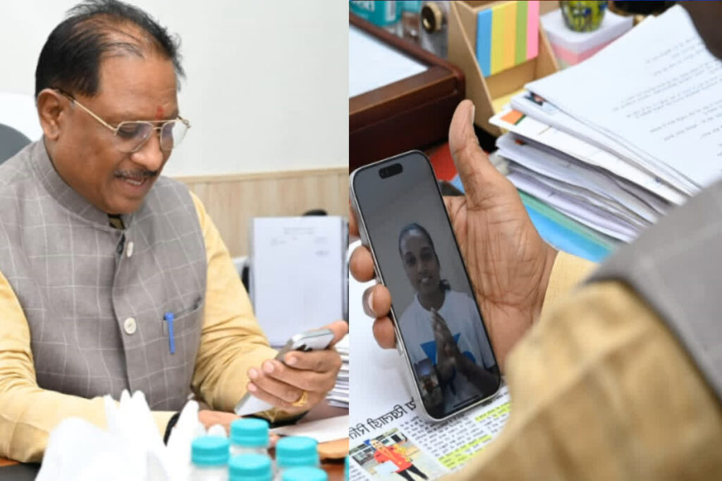 CM Sai Video Call with Badminton Player