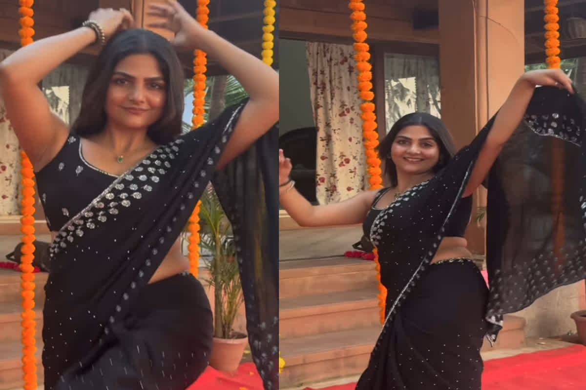 Viral Bhabhi Desi Sexy Video: ब्लैक साड़ी में वायरल भाभी ने जमकर लगाए ठुमके, देसी अदाएं देख छूटने लगे फैंस के पसीने