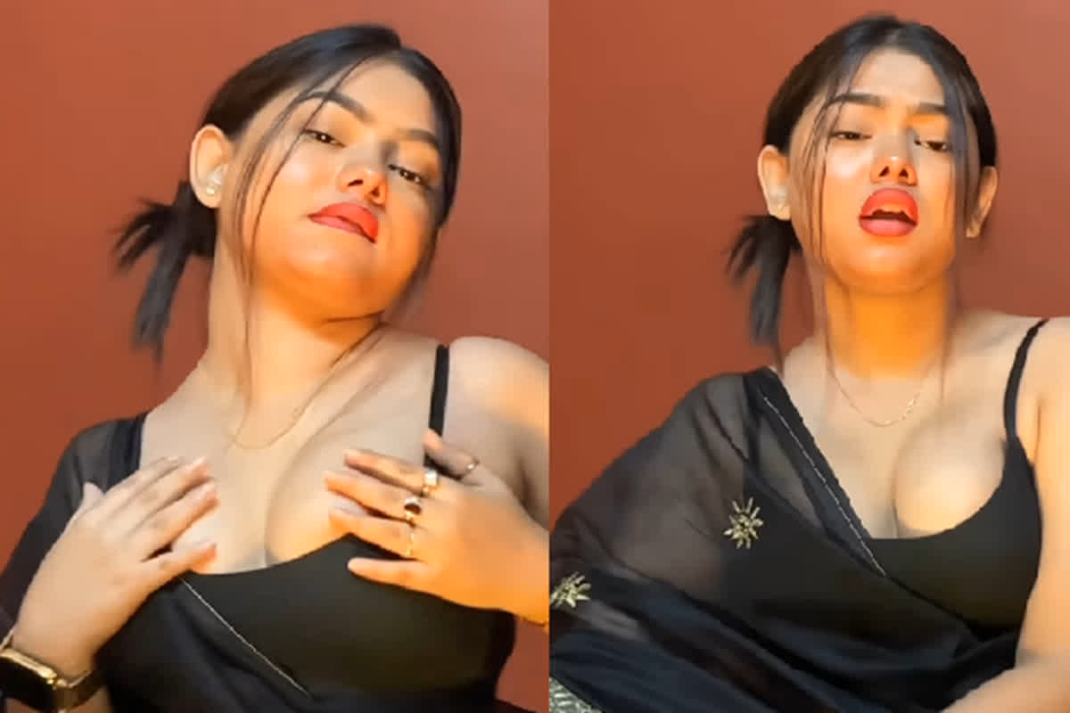 Indian Bhabhi Sexy Video : ब्लैक ब्रा और साड़ी में भाभी ने लगाए सेक्सी ठुमके, कर्वी फिगर देख मदहोश हुए फैंस, वायरल हुआ वीडियो