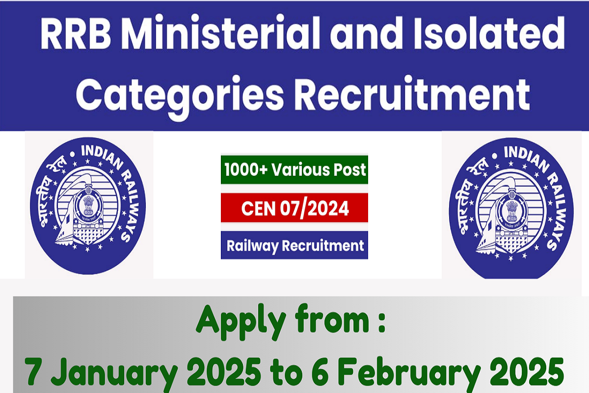 RRB Ministerial and Isolated Vacancy: रेलवे में इन पदों पर हो रही बंपर भर्ती, 1036 रिक्तियों पर आवेदन जल्द