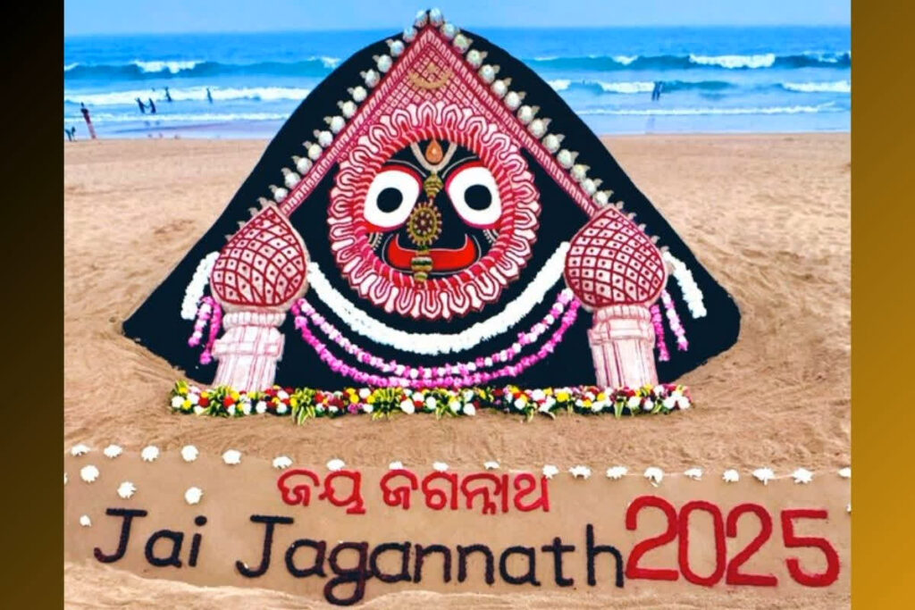 Sudarshan Patnaik sand art gives a message of New Year