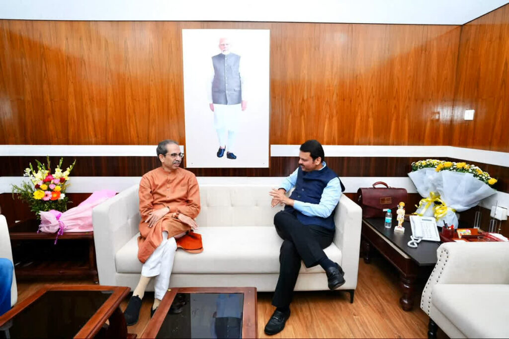 Uddhav Thackeray Meet CM Fadnavis / Image Credit : IANS X Handle