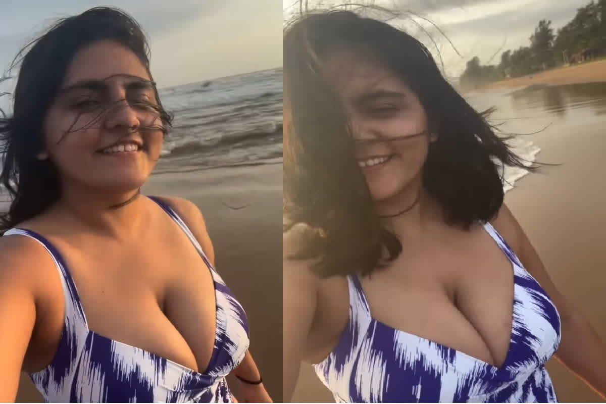 Desi Marathi Girl Sexy Video : Marathi Girl ने डीपनेक ड्रेस में समुद्र किनारे पार की बोल्डनेस की हद, यहां देखें सेक्सी वीडियो