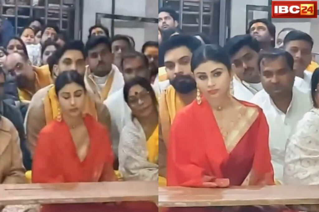 Mouni Roy in Ujjain Bhasma Aarti। Photo Credit: IBC24