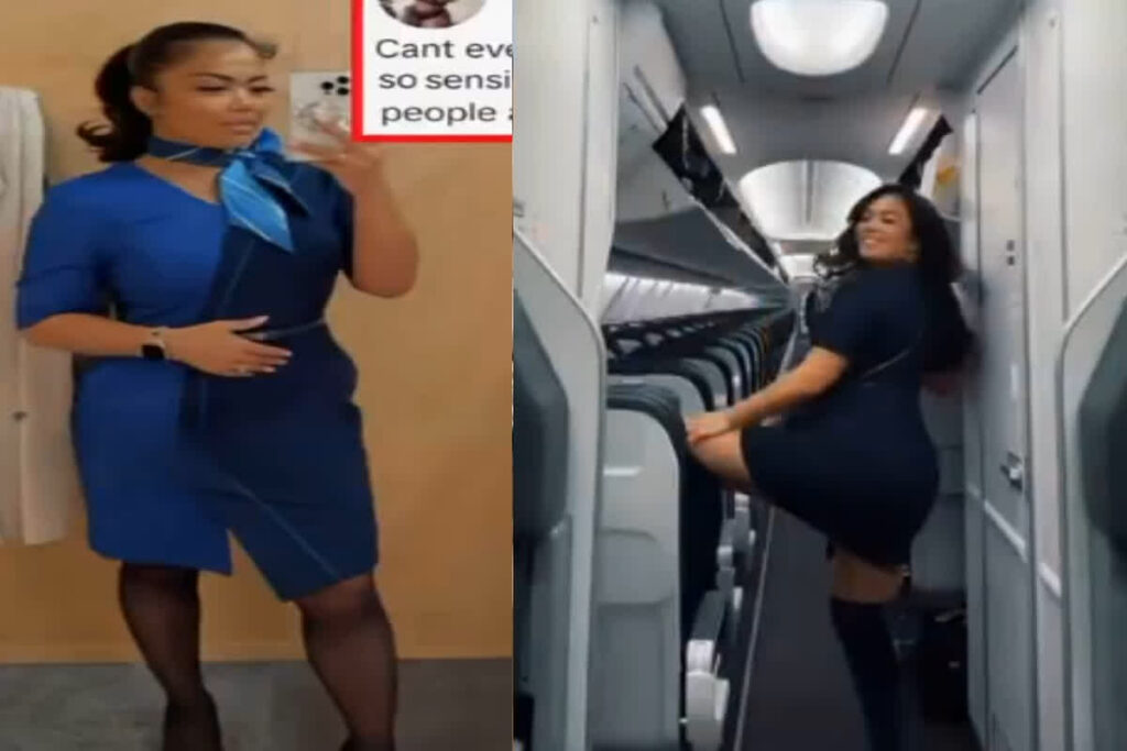 Air Hostess Sexy Video Viral / ड्यूटी के दौरान एयर होस्टेस ने प्लेन में बनाया सेक्सी वीडियो / Image Source: Screengrab