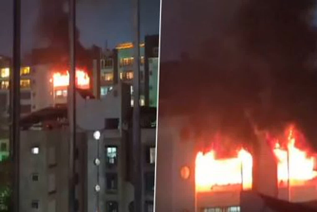 Udit Narayan Building Catches Fire / Image Credit : anup jaiswal X Handle