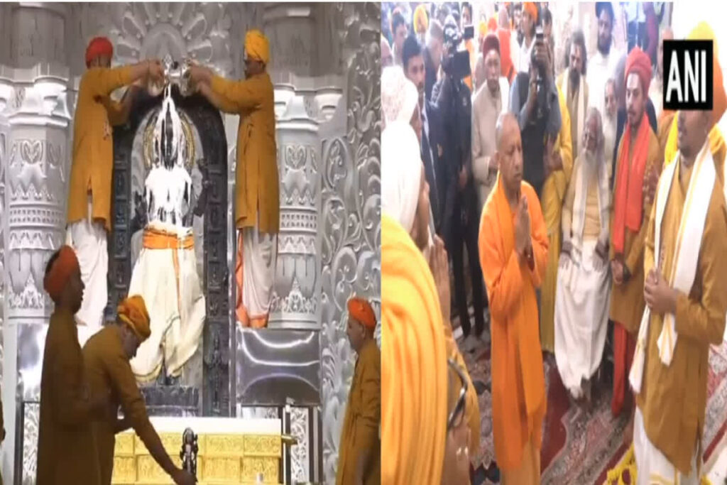 CM Yogi Adityanath had darshan of Ram Lalla। Photo Credit: @AHindinews