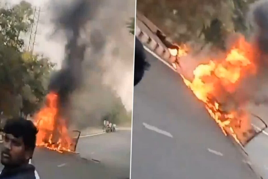 Car Fire Viral Video / Image Credit : Siraj Noorani X Handle