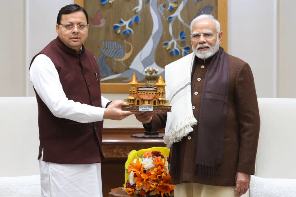 CM Dhami Meet PM Modi। Image Credit: DIPR