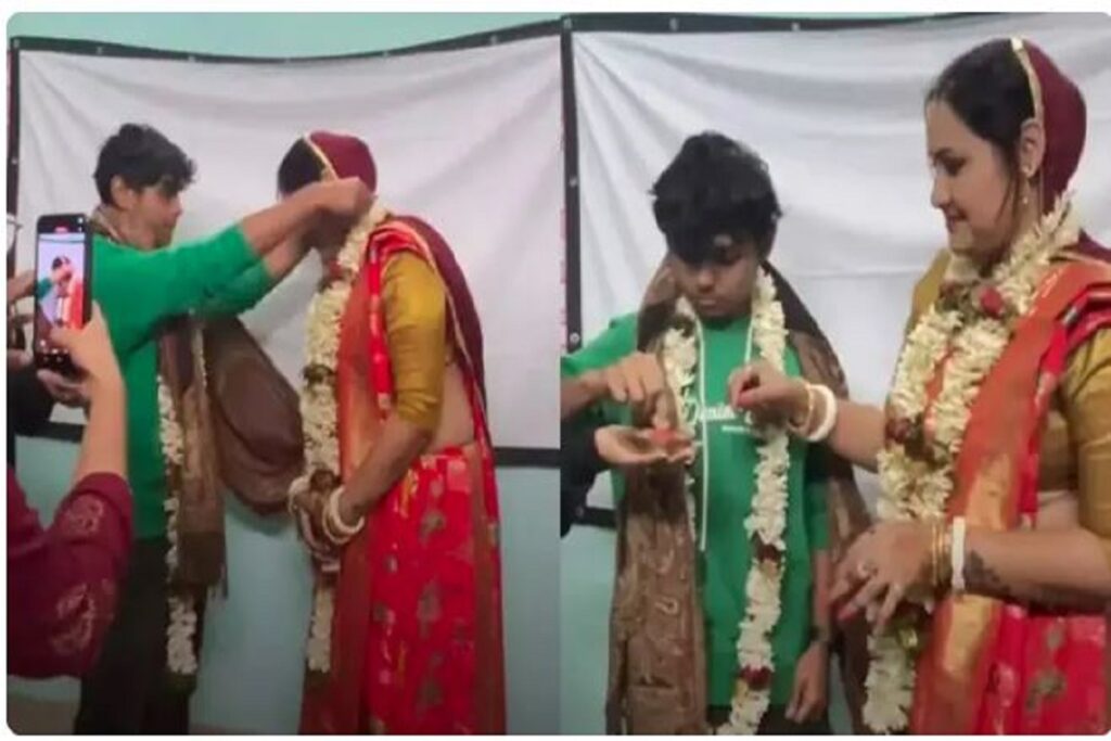 Student married female professor in classroom, image source: social media