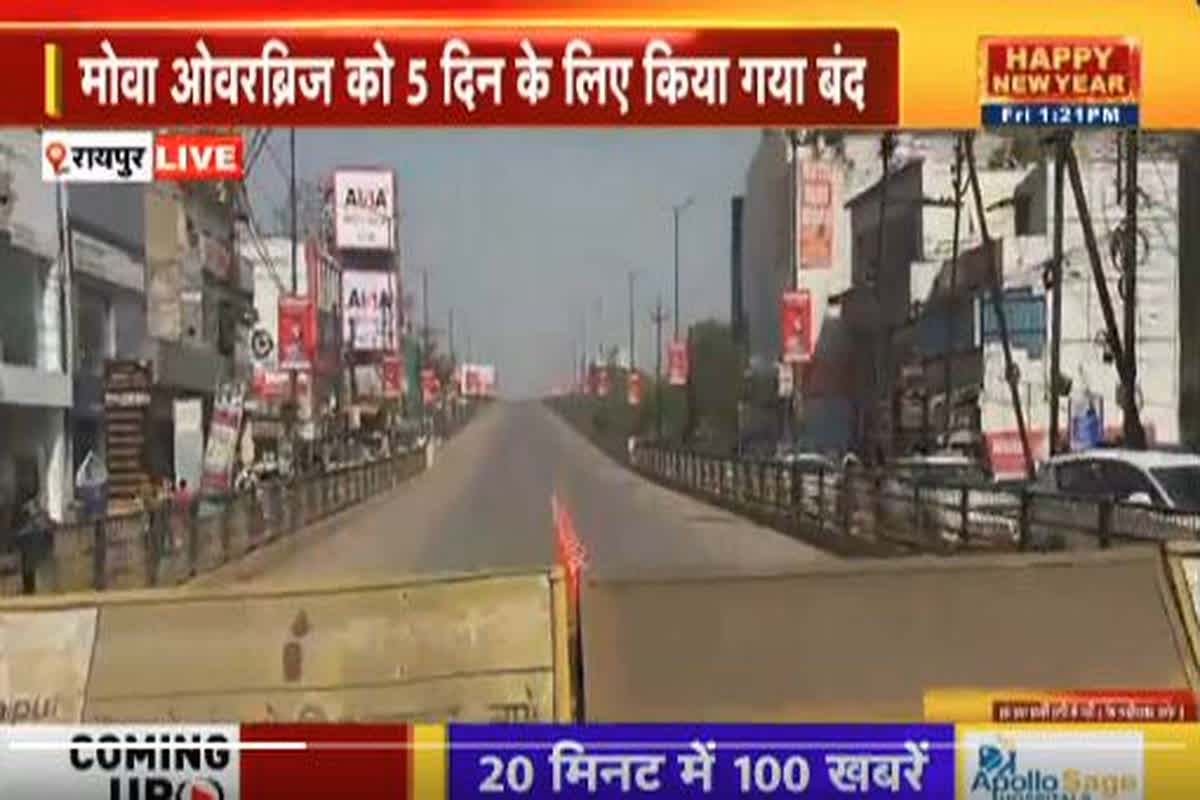 Mowa Overbridge Closed News: राजधानी रायपुर में ट्रैफिक जाम से बिगड़े हालात, मोवा ओवरब्रिज पर पूरी तरह से आवाजाही बंद, इन मार्गों में किया गया डायवर्ट