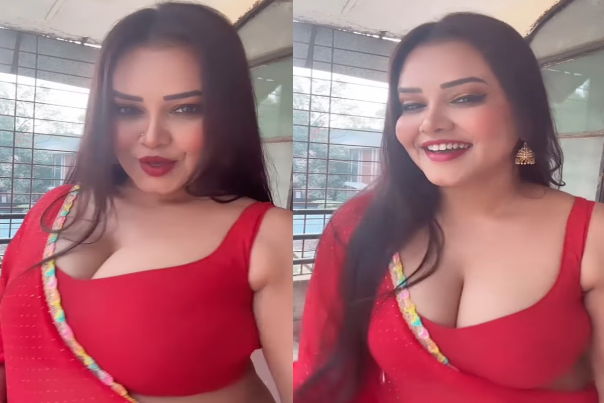 Watch Bhojpuri Girl Latest Sexy Video : लाल साड़ी में देसी गर्ल ने ढाया कहर.. अपनी सेक्सी अदाओं से लूट ली महफिल, देखें ये Hot वीडियो