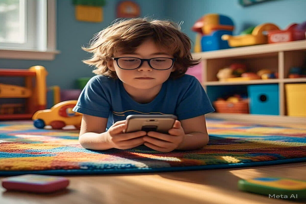 Kids Mobile Addiction/ Image Credit: Meta AI