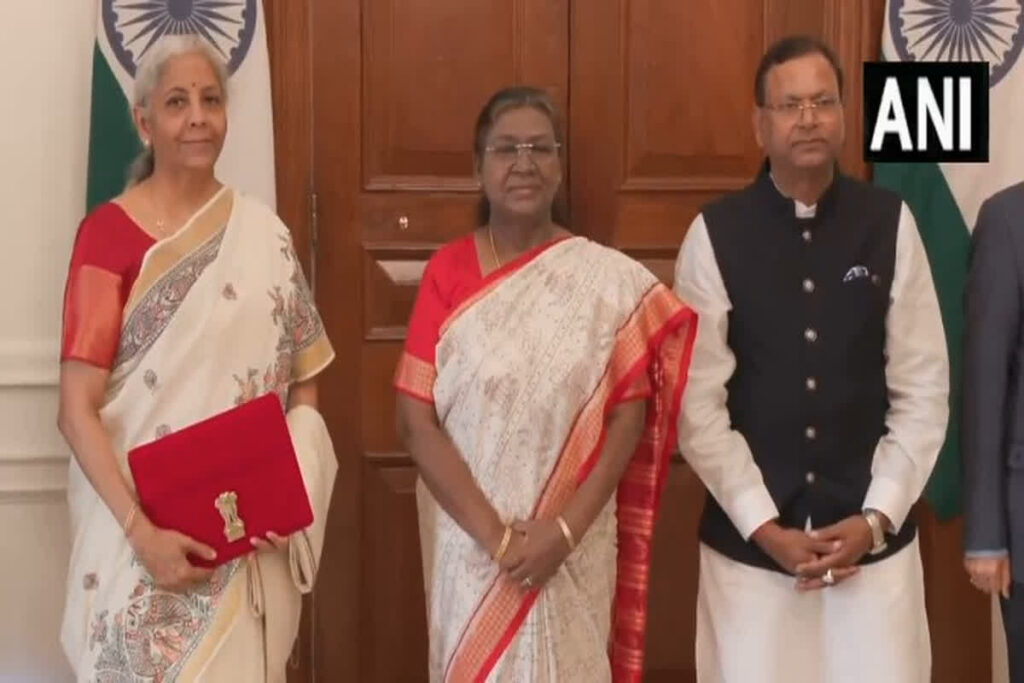 Nirmala Sitharaman Budget 2025 Look|Photo Credit: ANI