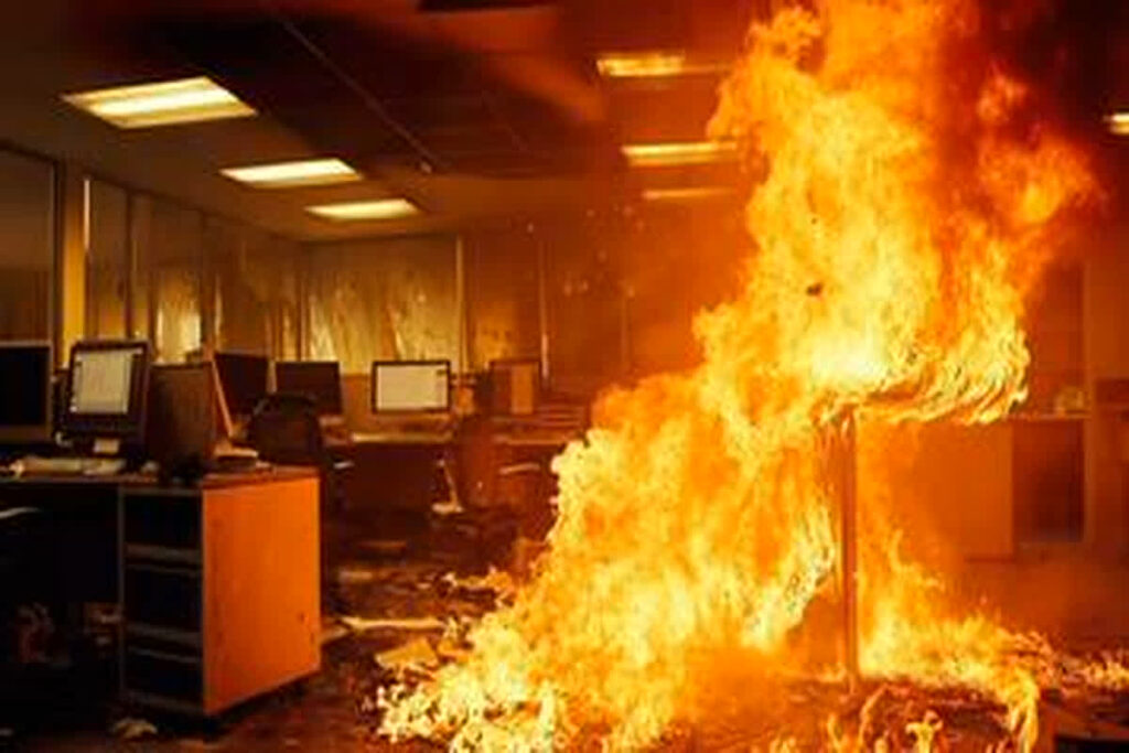 Fire In The TV Studio : Image Source- symbolic