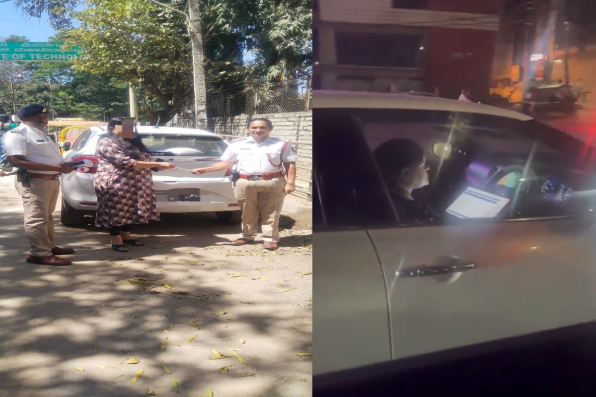 Woman Driving a Car was Fined | Source : Viral Video