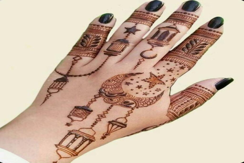 Ramadan 2025 Finger Mehndi Designs/ Image Credit: Pinterest