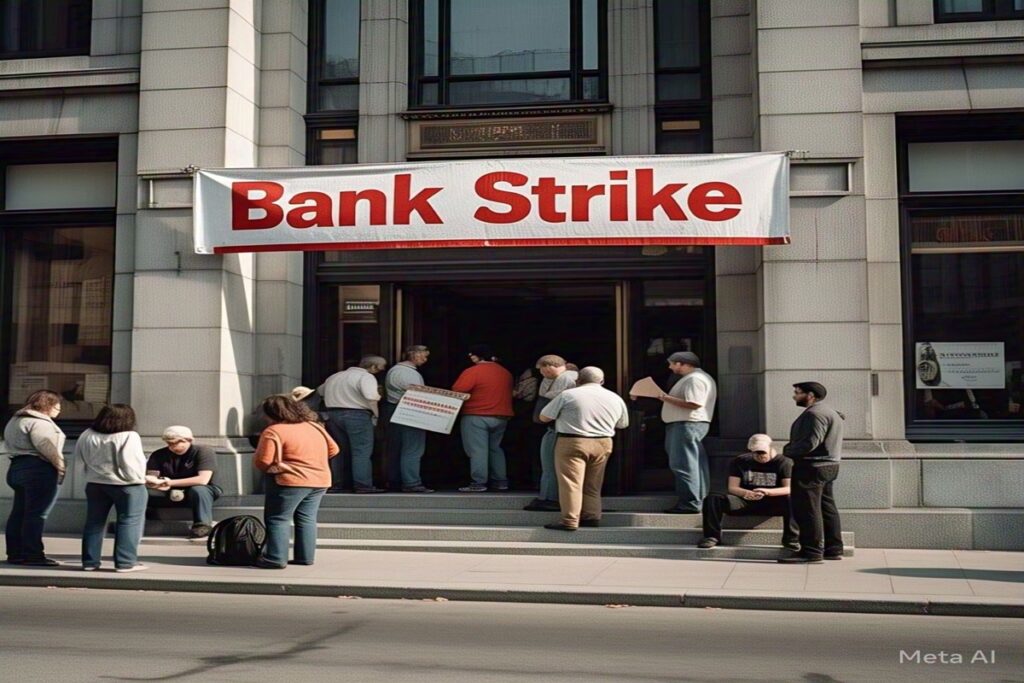 Bank Strike/ Image Credit: Meta AI