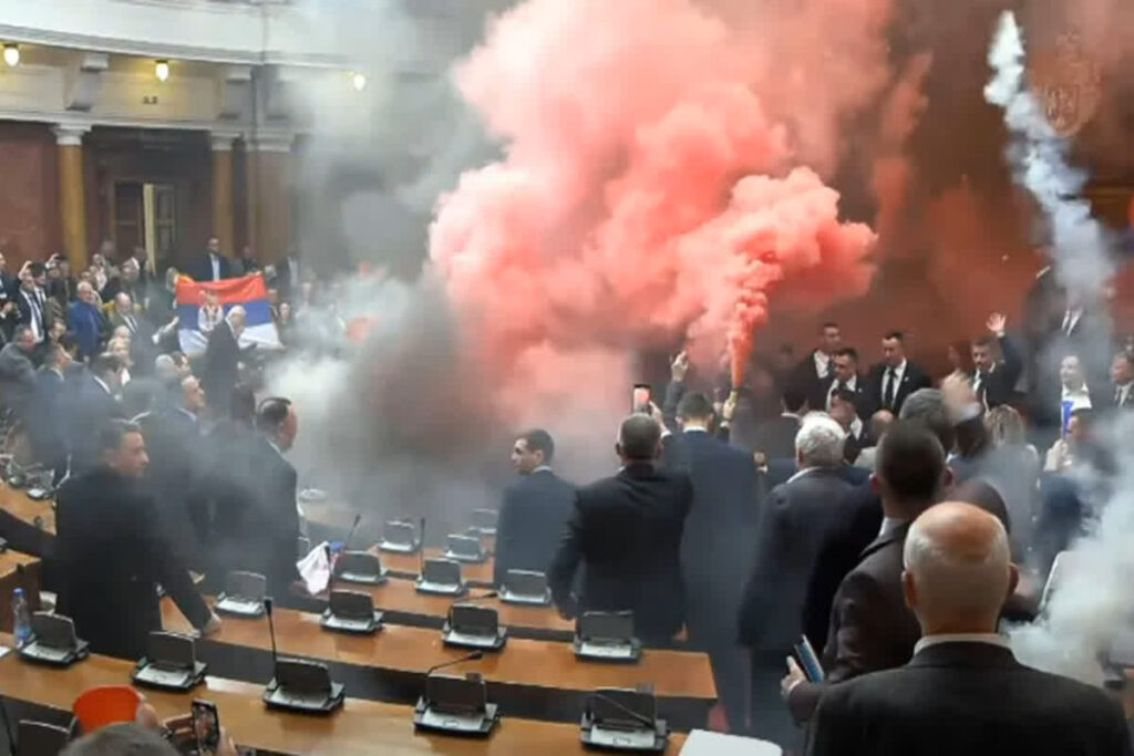 Serbian Parliament Grenade Attack: | Dom Lucre | Image Source | Breaker of Narratives X Handle