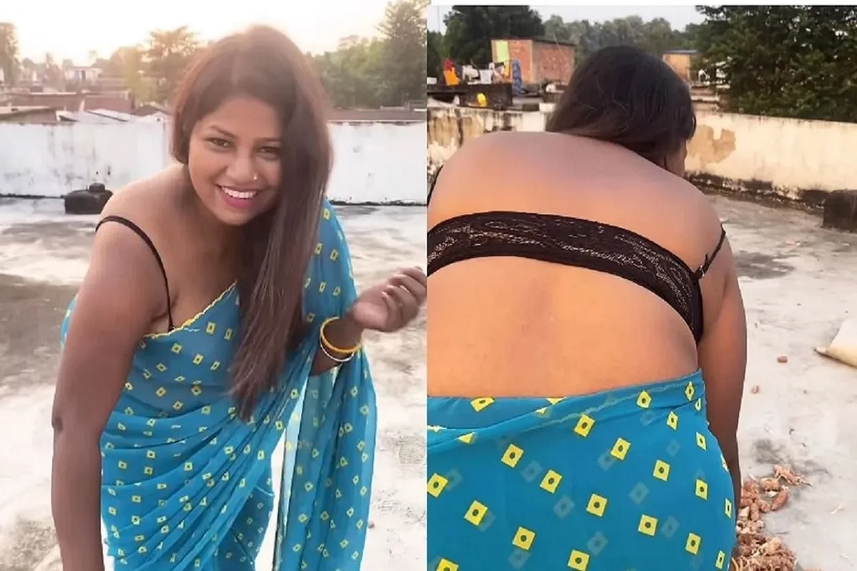 Desi Bhabhi Hot Video: बिना ब्लाउज के छत पर आ गई देसी भाभी, कैमरे में कैद हुआ सेक्सी अवतार, अब सोशल मीडिया पर वायरल हुआ वीडियो