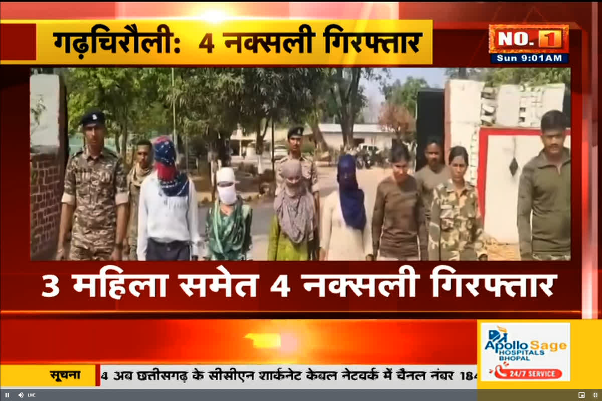 Gadchiroli Naxal Arrested News: नक्सल संगठन को करारा झटका! 40 लाख इनामी नक्सली दंपति समेत चार नक्सली गिरफ्तार, सी-60 कमांडो की हत्या में थे शामिल