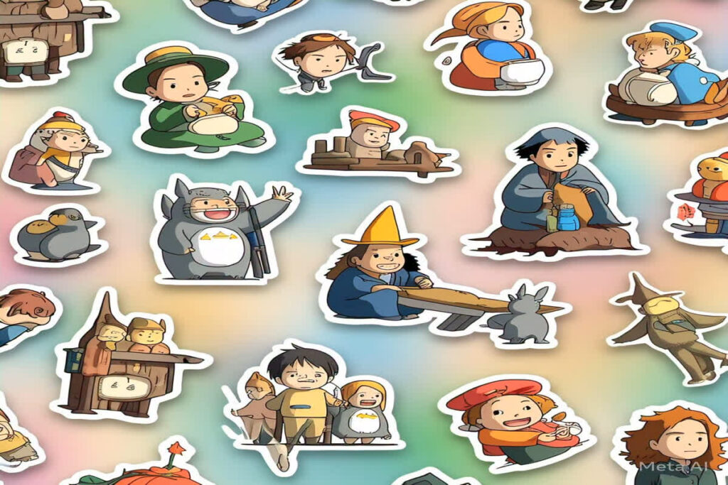 Ghibli Style WhatsApp Stickers/Image Credit: Meta AI