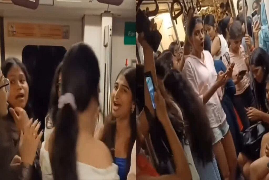 Delhi Metro Viral Video/ Image Credit: @veejuparmar