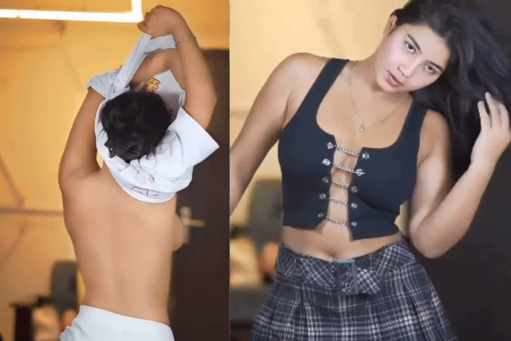 Gujrati Girl Sexy Video: गुजराती छोरी ने कैमरे के सामने बदले टॉप और शॉर्टस / Image Source: Screengrab