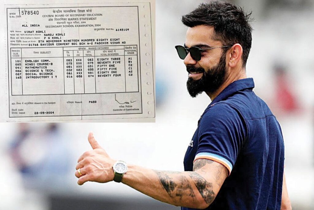 Virat Kohli 10th Marksheet: विराट कोहली की 10वीं की मार्कशीट वायरल / Image Source: Viral from X