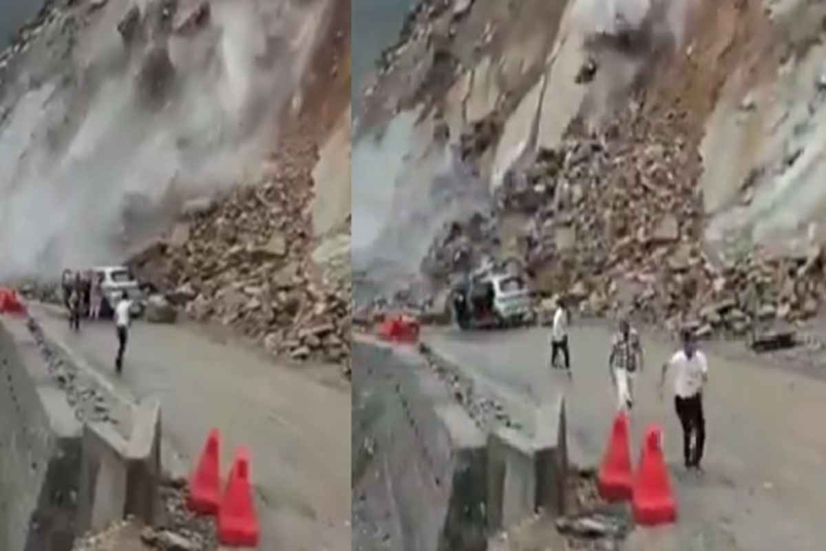 Landslide In Himachal : कार सवारों को छू कर निकली मौत..यहां भारी भूस्खलन से जान बचाकर भागे लोग, घटना का खौफनाक वीडियो आया सामने