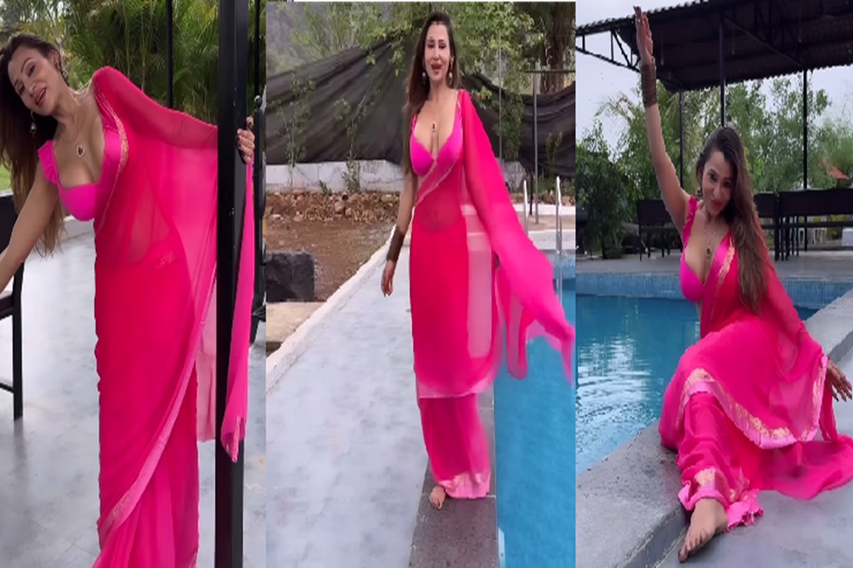 Indian Bhabhi Sexy Video: डीपनेक ब्लाउज में भाभी की मदमस्त जवानी ने लूटी महफिल, सेक्सी अदाएं देख दीवाने हुए फैंस, देखें Video