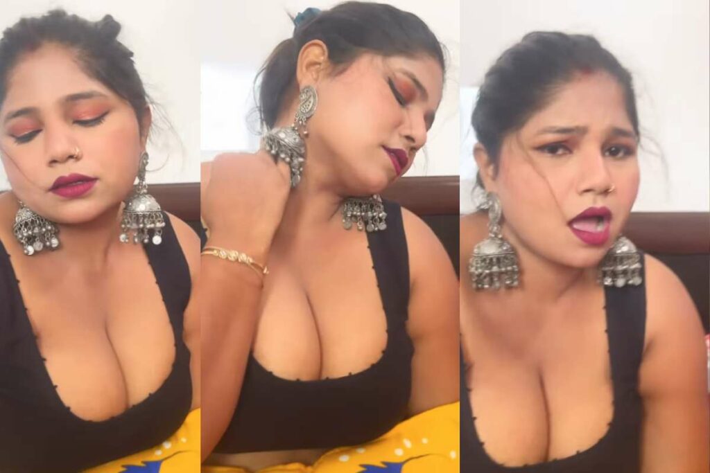 Trending Sexy Video: देसी भाभी ने कैमरे के सामने हटा दिया पल्लू, ब्लैक ब्लाउज से दिखने लगा सब कुछ / Image Source: Screengrab