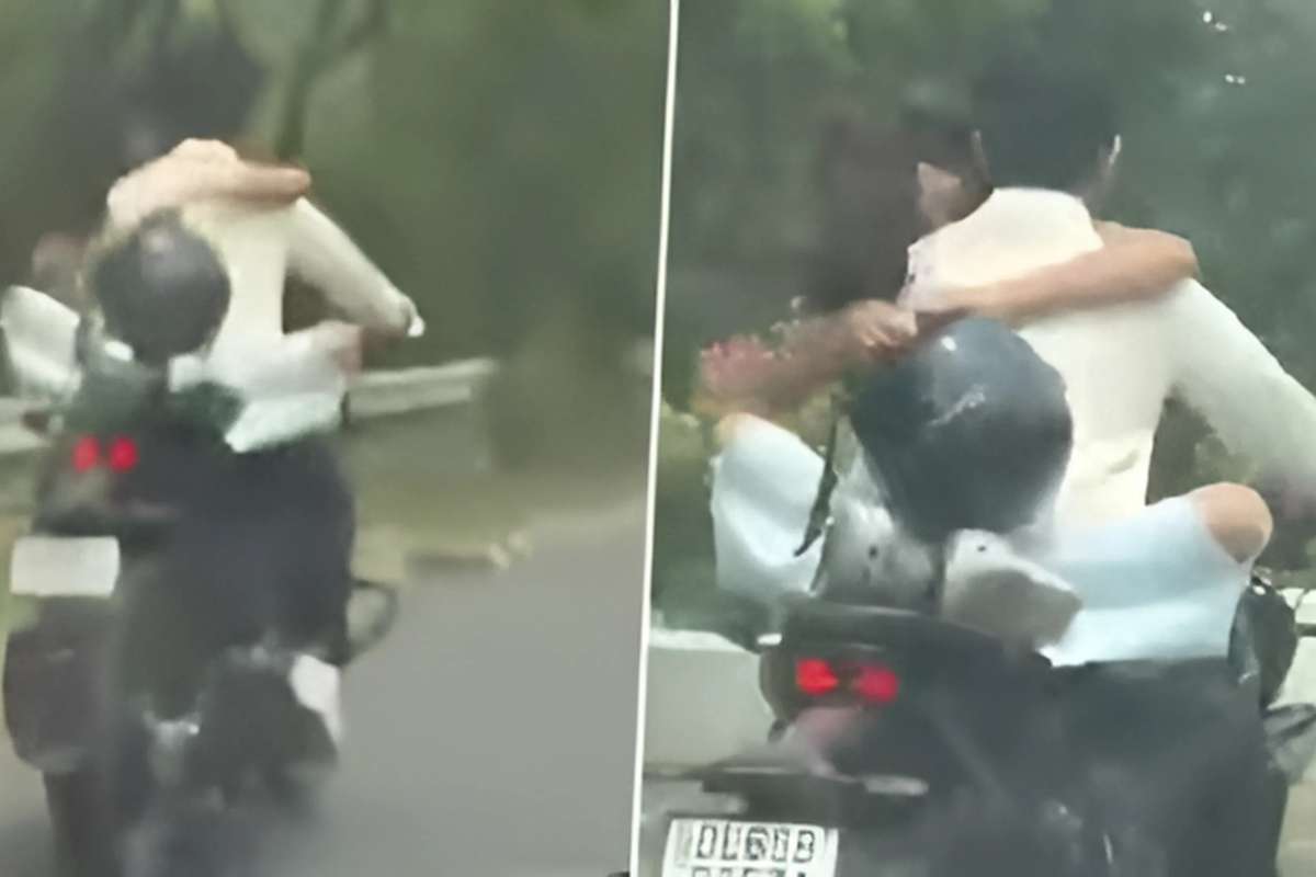 Girlfriend Boyfriend Romance in Yamuna Expressway: अब यमुना एक्सप्रेस वे पर खुल्लम-खुल्ला रोमांस का वीडियो आया सामने, युवक-युवती ने पार कर दी सभी हदें, देखिए वीडियो