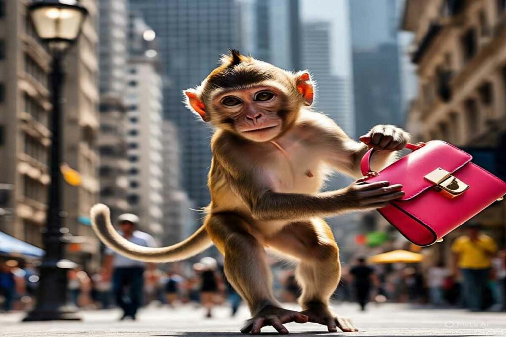 Purse Snatched By Monkey/ Image Credit: META AI