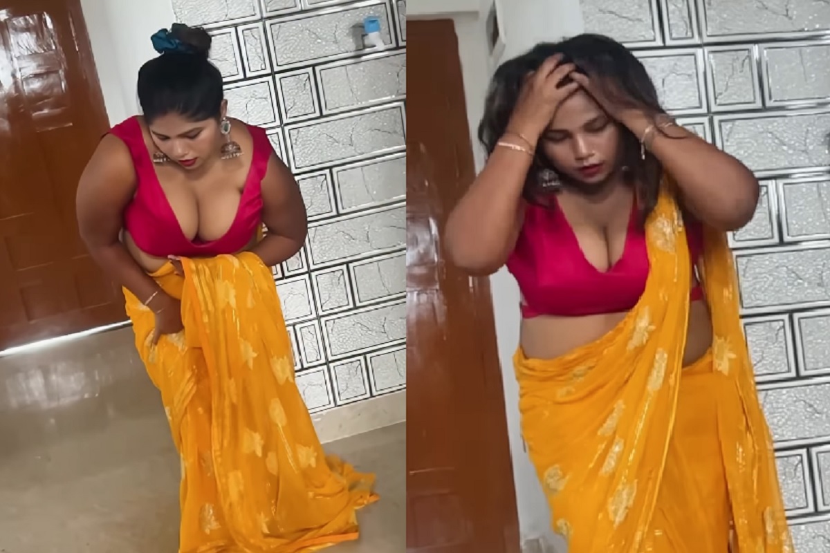 Desi Bhabhi Sexy Video: कैमरे के सामने देसी भाभी ने उठाया साड़ी का पल्लू, सेक्सी अवतार देख आप भी हो जाएंगे दीवाने